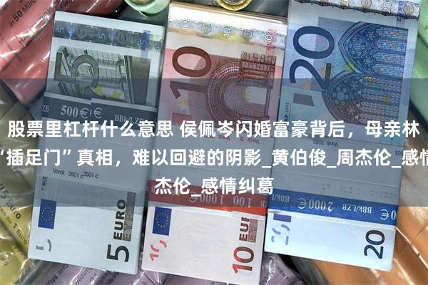 股票里杠杆什么意思 侯佩岑闪婚富豪背后,母亲林月云“插足门”真相,难以回避的阴影_黄伯俊_周杰伦_感情纠葛
