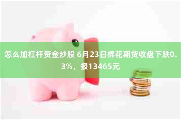 怎么加杠杆资金炒股 6月23日棉花期货收盘下跌0.3%,报13465元