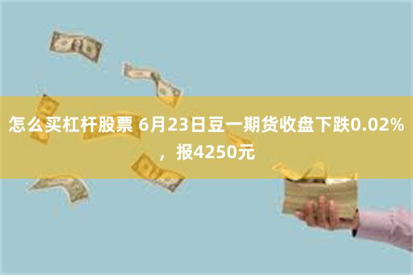 怎么买杠杆股票 6月23日豆一期货收盘下跌0.02%,报4250元