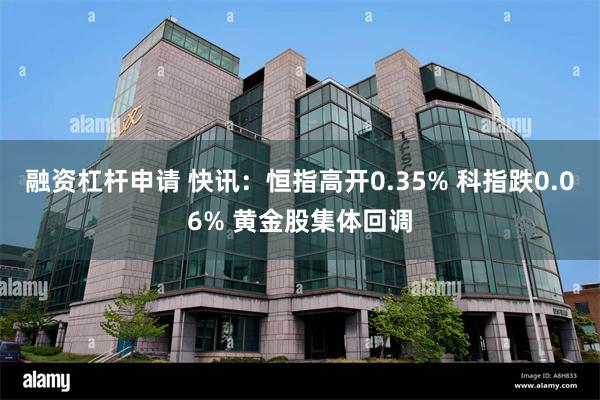 融资杠杆申请 快讯:恒指高开0.35% 科指跌0.06% 黄金股集体回调