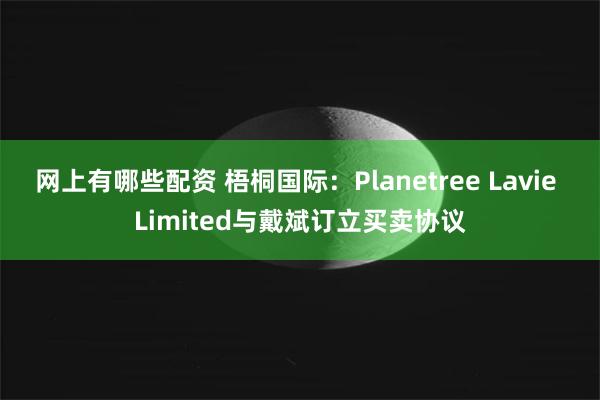 网上有哪些配资 梧桐国际：Planetree Lavie Limited与戴斌订立买卖协议