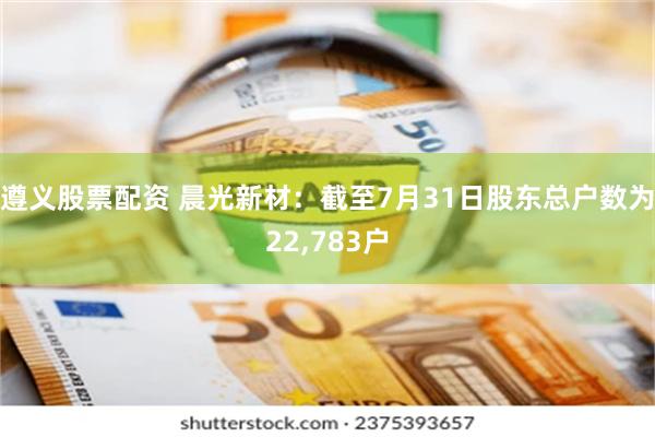 遵义股票配资 晨光新材：截至7月31日股东总户数为22,783户