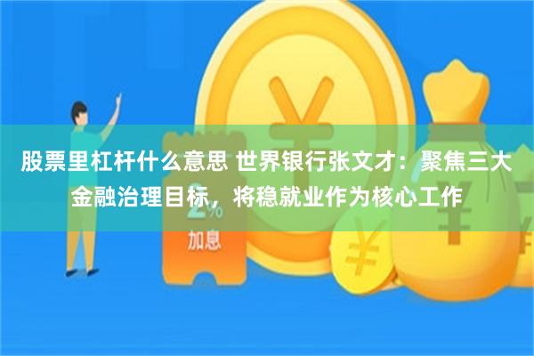 股票里杠杆什么意思 世界银行张文才：聚焦三大金融治理目标，将稳就业作为核心工作