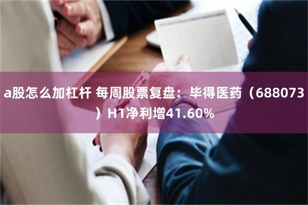 a股怎么加杠杆 每周股票复盘：毕得医药（688073）H1净利增41.60%
