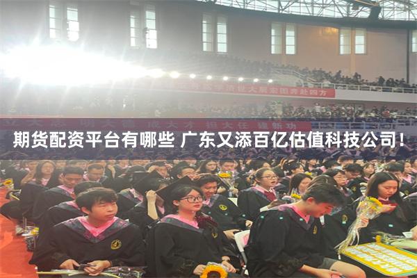 期货配资平台有哪些 广东又添百亿估值科技公司！