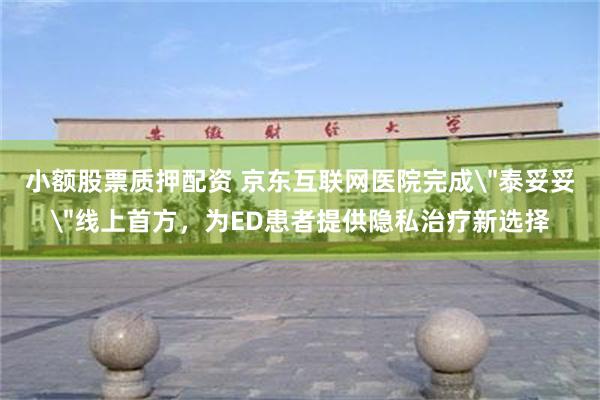 小额股票质押配资 京东互联网医院完成
