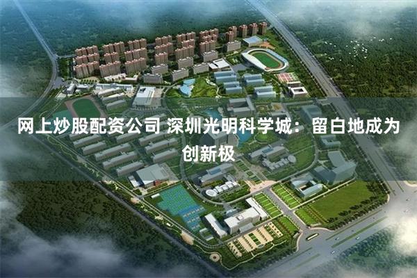 网上炒股配资公司 深圳光明科学城：留白地成为创新极