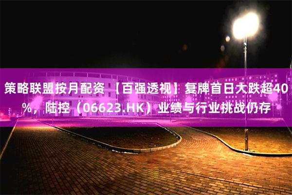 策略联盟按月配资 【百强透视】复牌首日大跌超40%，陆控（06623.HK）业绩与行业挑战仍存