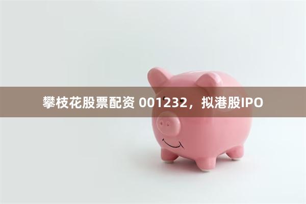 攀枝花股票配资 001232，拟港股IPO